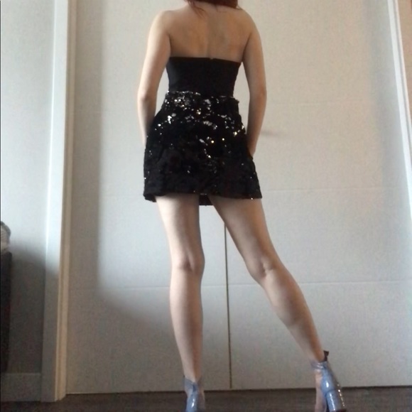 Sequin & Velvet Black Zara Mini Skirt - Picture 6 of 7